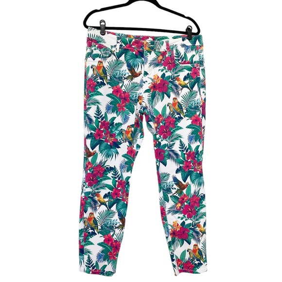 Tommy Bahama Jeans Tommy Bahama Jungle Floral Print Skinny Jeans Tropical Bright White Size